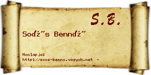Soós Bennó névjegykártya